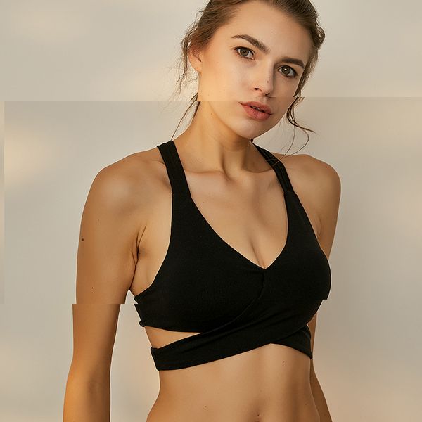 women bra new unique wrap front medium impact sports bra women solid fitness dance bras breathable nylon gym sport yoga, White;black
women bra new unique wrap front medium impact sports bra women solid fitness dance bras breathable nylon gym sport yoga, White;black