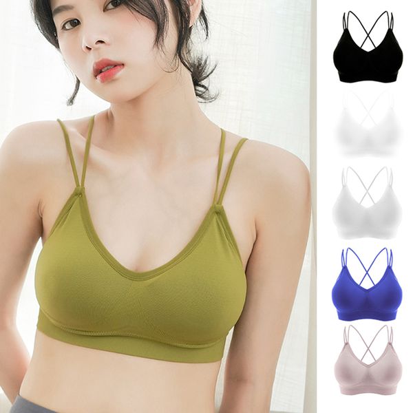 seamless beauty back sports bra women cross back yoga bra high stretch gather workout wireless gym sports 6 colors, White;black
seamless beauty back sports bra women cross back yoga bra high stretch gather workout wireless gym sports 6 colors, White;black