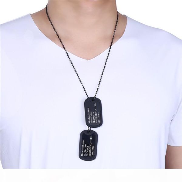u7 custom engraved dog tags personalized name pendant necklaces men jewelry gifts stainless steel long chain military army style, Silver
u7 custom engraved dog tags personalized name pendant necklaces men jewelry gifts stainless steel long chain military army style, Silver