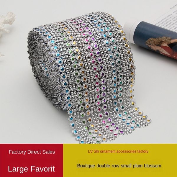 16 rows jewelry of double rows of small plum blossom plastic row wire diamond mesh diamond color complete christmas accessories, Silver
16 rows jewelry of double rows of small plum blossom plastic row wire diamond mesh diamond color complete christmas accessories, Silver