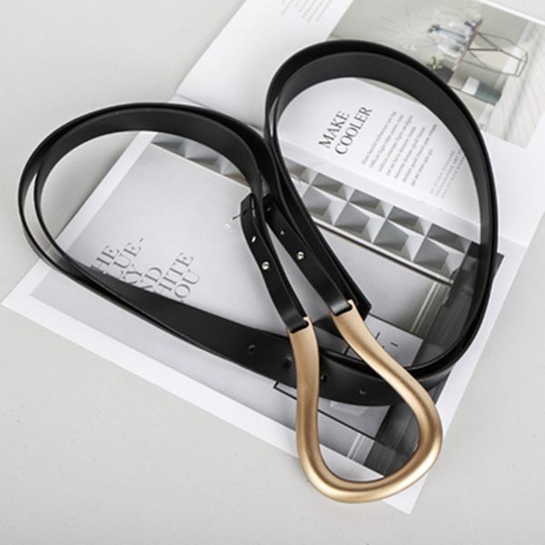 women waist leather belts double-layer metal arc buckle long belt fashion all match spring and summer 2020 new ins style, Black;brown
women waist leather belts double-layer metal arc buckle long belt fashion all match spring and summer 2020 new ins style, Black;brown