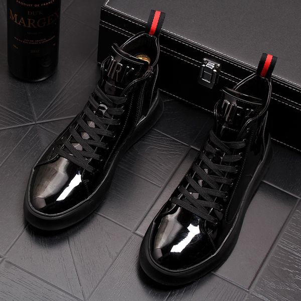 men fashion men shiny bling golden sneakers lovers shoes patent leather footwear nightclub increase the high shoes, Black
men fashion men shiny bling golden sneakers lovers shoes patent leather footwear nightclub increase the high shoes, Black