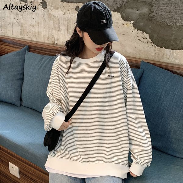 women's hoodies & sweatshirts women striped students simple casual o-neck womens pullover sweatshirt all-match loose chic harajuku kore, Black
women's hoodies & sweatshirts women striped students simple casual o-neck womens pullover sweatshirt all-match loose chic harajuku kore, Black