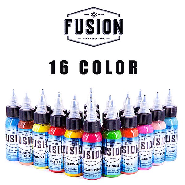 new fusion 30 ml / bottle tattoo airbrush ink 16 colors pigment set for body paint tattoo color pigment tattoo tool 
new fusion 30 ml / bottle tattoo airbrush ink 16 colors pigment set for body paint tattoo color pigment tattoo tool