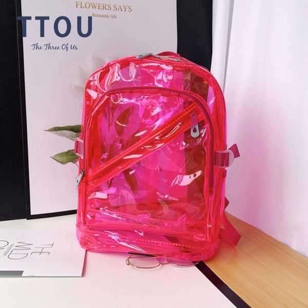 ttou waterproof backpack transparent clear plastic for teenage girls pvc school bags shoulders bag candy color zipper backpack
ttou waterproof backpack transparent clear plastic for teenage girls pvc school bags shoulders bag candy color zipper backpack