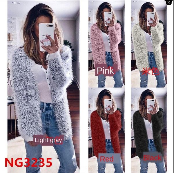 2019 warm coat sweater autumn and winter sweater fashion solid color warm long sleeve plush coat, Black
2019 warm coat sweater autumn and winter sweater fashion solid color warm long sleeve plush coat, Black