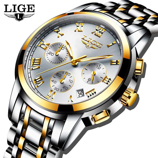 lige men's watches watch mens quartz stainless steel clock fashion chronograph watch man relogio masculino, Slivery;brown
lige men's watches watch mens quartz stainless steel clock fashion chronograph watch man relogio masculino, Slivery;brown
