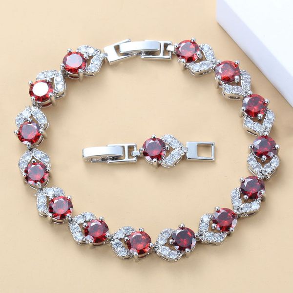 silver color dazzling red garnet bracelet health fashion jewelry for women jewelry box sl116, Black
silver color dazzling red garnet bracelet health fashion jewelry for women jewelry box sl116, Black