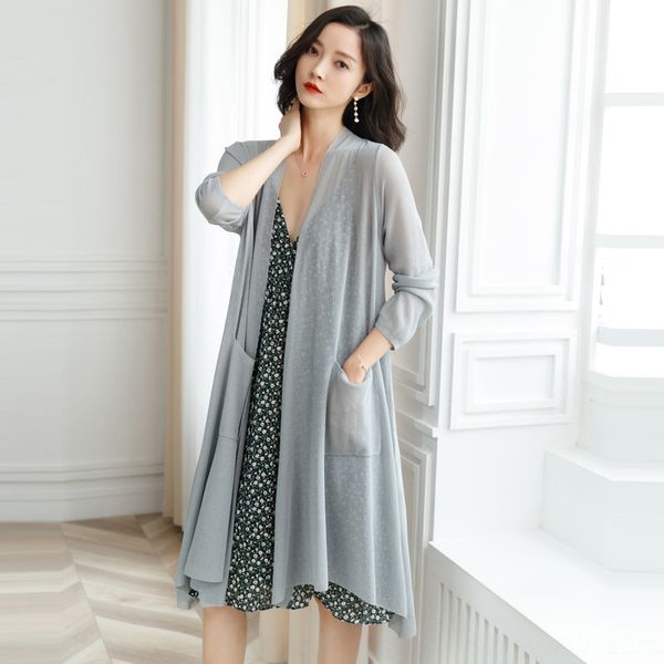 9v63k 2020 new coat air conditioning shirt summer ice silk cardigan women's mid-length loose thin sun protection shawl outer air condit, White
9v63k 2020 new coat air conditioning shirt summer ice silk cardigan women's mid-length loose thin sun protection shawl outer air condit, White