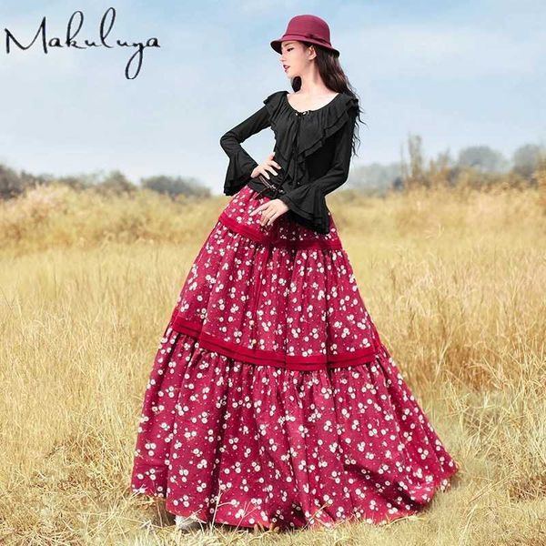 makuluya women bohemia chic rural long skirts girl floral printed cotton flower spring autumn winter summer female l6, Black
makuluya women bohemia chic rural long skirts girl floral printed cotton flower spring autumn winter summer female l6, Black