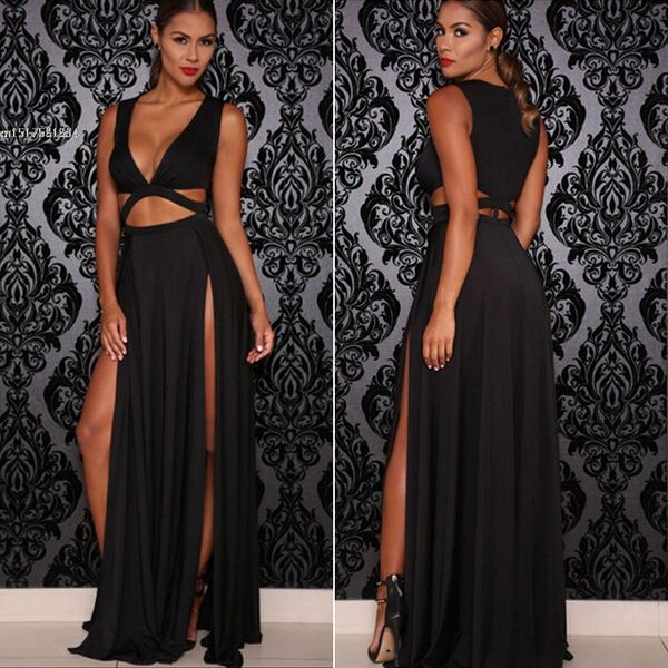 2020 women sleeveless v-neck high slit hollow out bodycon bandage dress for nightclub party long wrap maxi dress vestido u2, Black;gray
2020 women sleeveless v-neck high slit hollow out bodycon bandage dress for nightclub party long wrap maxi dress vestido u2, Black;gray