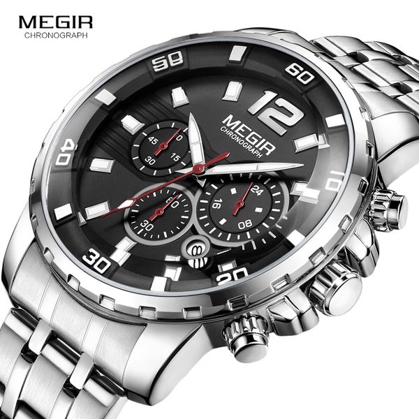 megir men's chronograph quartz watches stainless steel analogue wristwatch for man 24-hour display waterproof luminous 2068g-1, Slivery;brown
megir men's chronograph quartz watches stainless steel analogue wristwatch for man 24-hour display waterproof luminous 2068g-1, Slivery;brown