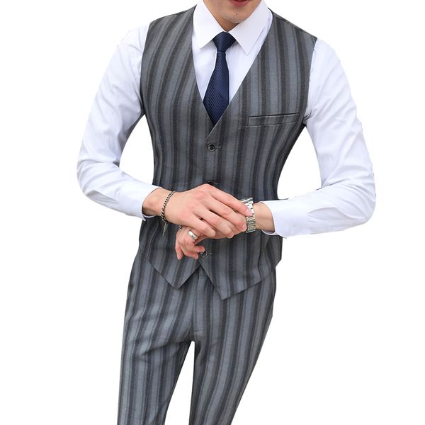 gray striped men's suit vest with trousers,5xl business wedding party formal men trousers vest set fashion casual waistcoat pant, Black;white
gray striped men's suit vest with trousers,5xl business wedding party formal men trousers vest set fashion casual waistcoat pant, Black;white