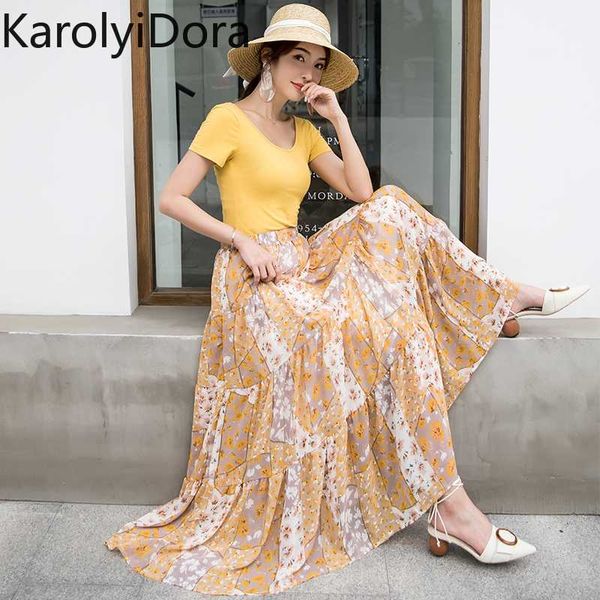 women's skirt 2020 summer skirt chiffon long pleated high waist mid-length floral slim, Black
women's skirt 2020 summer skirt chiffon long pleated high waist mid-length floral slim, Black