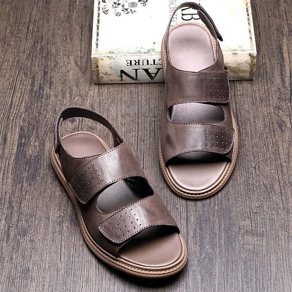 antiskid vintage mens summer beach leisure outside hook loop flats genuine leather sandals man open toe gladiator shoes, Black
antiskid vintage mens summer beach leisure outside hook loop flats genuine leather sandals man open toe gladiator shoes, Black