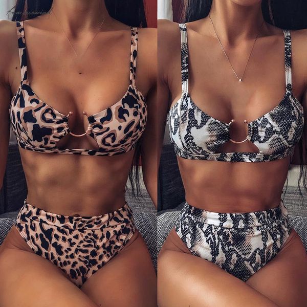 women bikini set leopard printed metal ring two piece swimwear hight waist swimsuit summer bathing suit beachwear biquini, White;black
women bikini set leopard printed metal ring two piece swimwear hight waist swimsuit summer bathing suit beachwear biquini, White;black