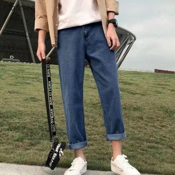 men jeans solid plus size 2xl oversize washed ankle-length leisure chic teens bf loose mens straight denim trousers korean style, Blue
men jeans solid plus size 2xl oversize washed ankle-length leisure chic teens bf loose mens straight denim trousers korean style, Blue