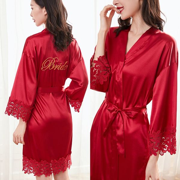 embroidery letter satin women robe sleepwear bridal wedding bathrobe gown nightwear lace nightgown silky intimate lingerie, Black;red
embroidery letter satin women robe sleepwear bridal wedding bathrobe gown nightwear lace nightgown silky intimate lingerie, Black;red