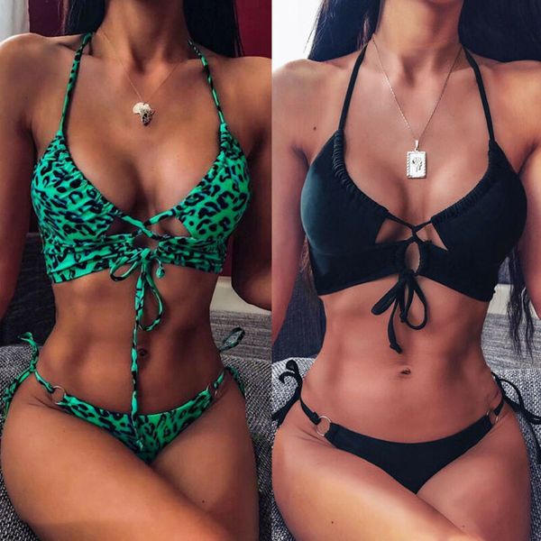 green leopard print bikini 2020 women swimsuits solid black high waist women swimwear beach swimming suits, White;black
green leopard print bikini 2020 women swimsuits solid black high waist women swimwear beach swimming suits, White;black