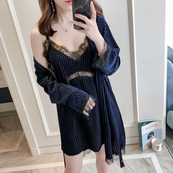 kimono bathrobe velvet lady robe suit autumn winter warm sleepwear for women home dressing gown velour intimate lingerie, Black;red
kimono bathrobe velvet lady robe suit autumn winter warm sleepwear for women home dressing gown velour intimate lingerie, Black;red