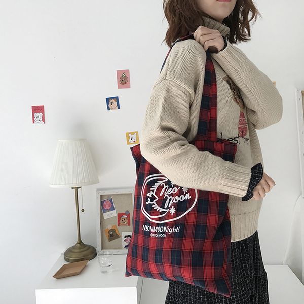 women canvas bags checked plaid pattern female cloth tote handbag ladies casual shoulder bag students simple shopping bags
women canvas bags checked plaid pattern female cloth tote handbag ladies casual shoulder bag students simple shopping bags