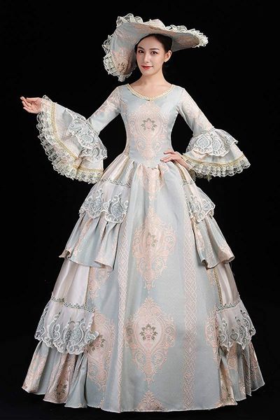 викторианский рококо женского костюма взрослых платье vintage косплей стекались длинные рукава белл голеностопного длина мантия партии плать, White;black
викторианский рококо женского костюма взрослых платье vintage косплей стекались длинные рукава белл голеностопного длина мантия партии плать, White;black