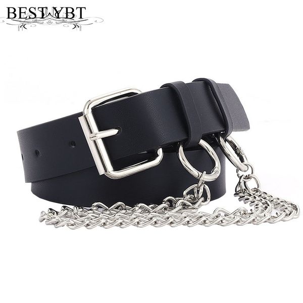 ybt women imitation leather belt alloy pin buckle belt new hanging chain punk style fashion trendy decorative jeans, Black;brown 
ybt women imitation leather belt alloy pin buckle belt new hanging chain punk style fashion trendy decorative jeans, Black;brown