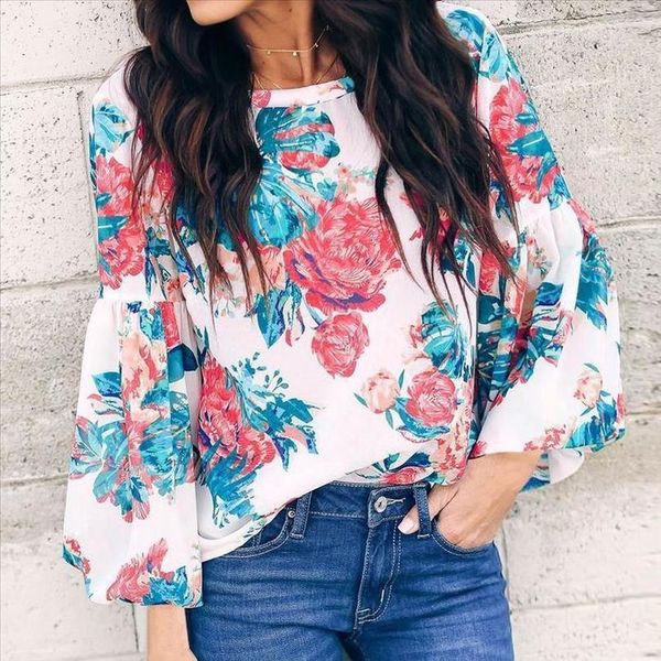 women blouse fashion bohemian floral print long sleeve o neck loose shirt long sleeve blouse drop shipping, White
women blouse fashion bohemian floral print long sleeve o neck loose shirt long sleeve blouse drop shipping, White