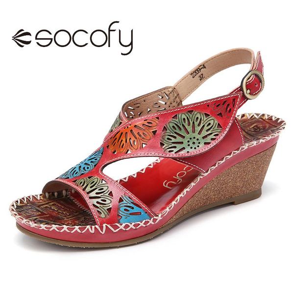 socofy handmade leather sandals summer cutouts stitching adjustable band buckle slingback wedge female heel sandals 2020, Black
socofy handmade leather sandals summer cutouts stitching adjustable band buckle slingback wedge female heel sandals 2020, Black