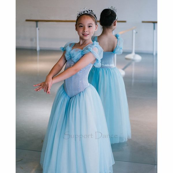 cinderella princess long ballet dress girls hand made sleeve dance costume c94, Black;red
cinderella princess long ballet dress girls hand made sleeve dance costume c94, Black;red