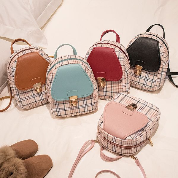 korean version of the new small backpack mobile phone bag shoulder bag contrast color plaid small school
korean version of the new small backpack mobile phone bag shoulder bag contrast color plaid small school