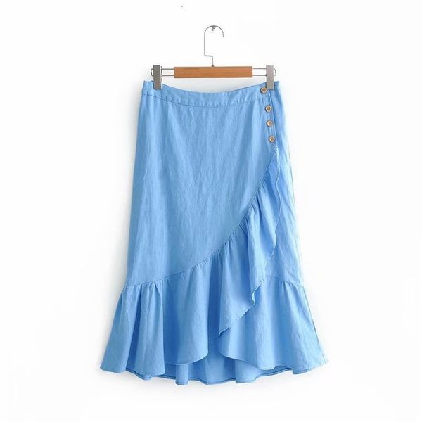 women fashion sweet solid color hem ruffles asymmetrical skirt faldas mujer ladies polyester buttons decoration linen skirts qun373, Black
women fashion sweet solid color hem ruffles asymmetrical skirt faldas mujer ladies polyester buttons decoration linen skirts qun373, Black