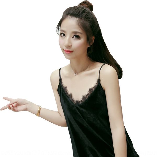2019 black vest shirt loose v-neck eyelash inside base shirt outside female gold velvet camisole, Camo
2019 black vest shirt loose v-neck eyelash inside base shirt outside female gold velvet camisole, Camo