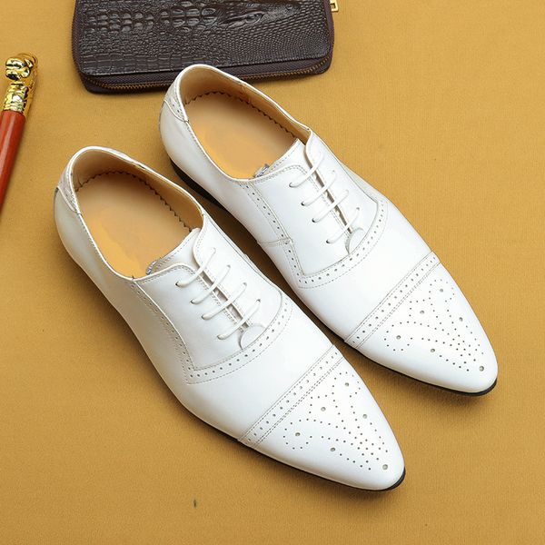 great2020 leather pointed british brock business formal wear casual white wedding oxford men's shoes, Black
great2020 leather pointed british brock business formal wear casual white wedding oxford men's shoes, Black