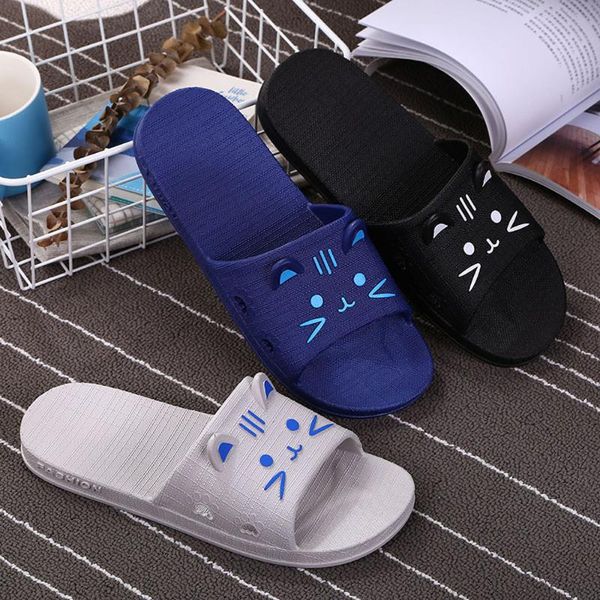 men casual cartoon beach men's slippers cat flat bath slippers summer sandals indoor & outdoor non-slide male, Black
men casual cartoon beach men's slippers cat flat bath slippers summer sandals indoor & outdoor non-slide male, Black