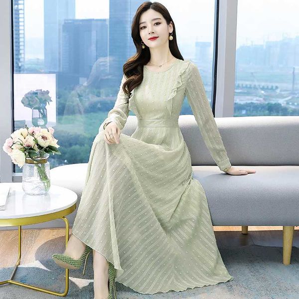 casual dresses autumn fashion elegant round neck dress long sleeve chiffon for women clothes pink green gray, Black;gray
casual dresses autumn fashion elegant round neck dress long sleeve chiffon for women clothes pink green gray, Black;gray
