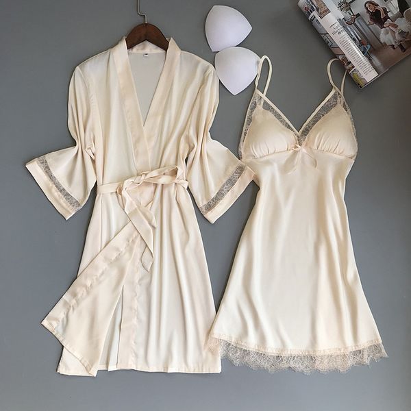 women's sleepwear 2021 robes sets solid kimono 2pcs robe fashion bathrobe peignoir wedding bridesmaid h191, Black;red
women's sleepwear 2021 robes sets solid kimono 2pcs robe fashion bathrobe peignoir wedding bridesmaid h191, Black;red