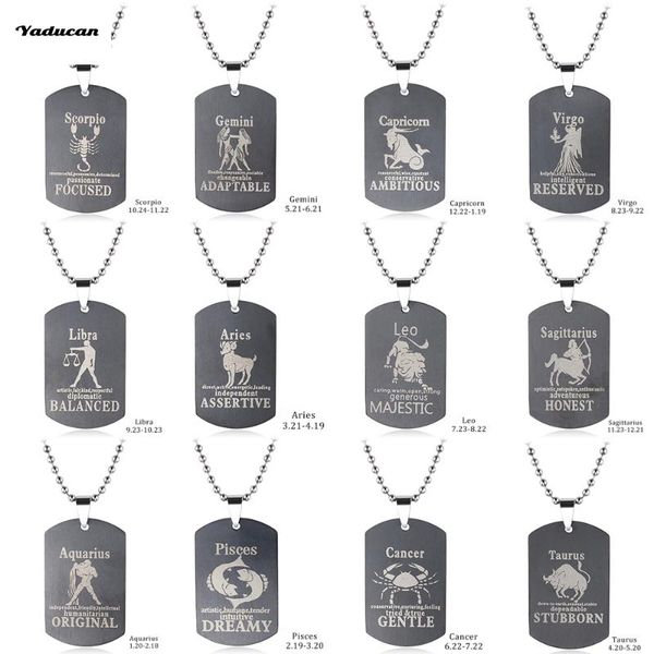 yaducan 12 constellations pendant amulet stainless steel zodiac dog tag pendant bead chain men's women's lucky necklace gift, Silver
yaducan 12 constellations pendant amulet stainless steel zodiac dog tag pendant bead chain men's women's lucky necklace gift, Silver