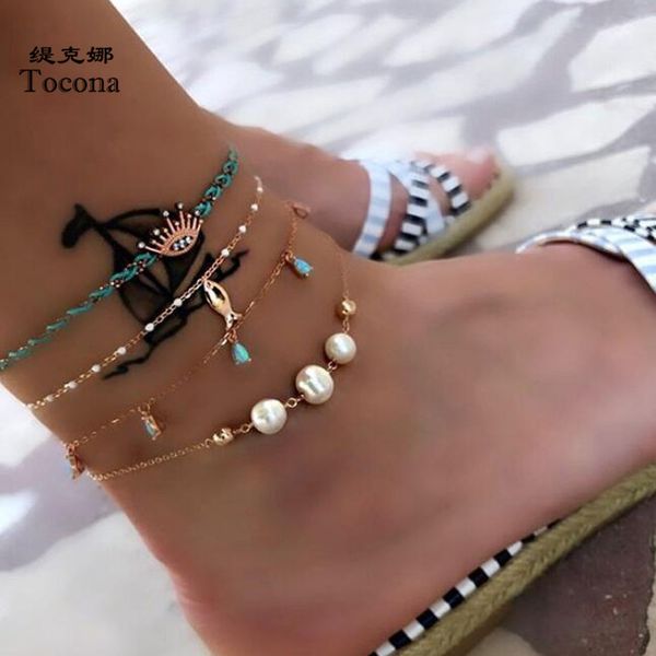 4pcs/sets charm pearl stone pope anklets for women shiny crystal fish water drop foot chain bohemian jewelry 8647, Red;blue
4pcs/sets charm pearl stone pope anklets for women shiny crystal fish water drop foot chain bohemian jewelry 8647, Red;blue