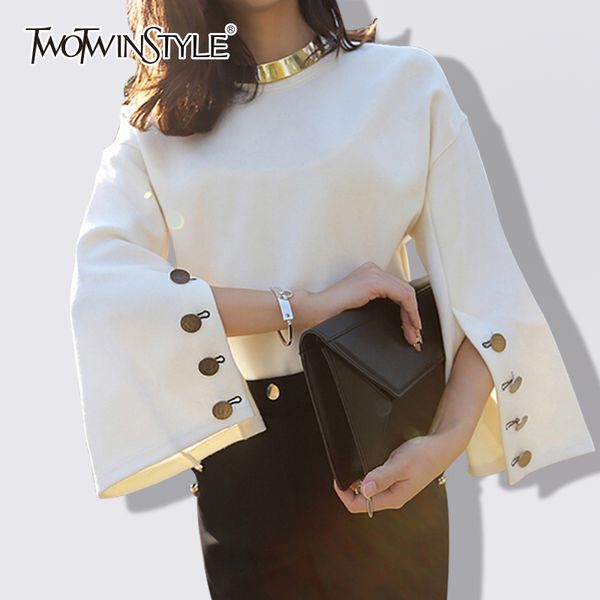 twotwinstyle flare sleeve t shirt female split o neck with necklace white pullover t shirts 2020 spring fashion clothing
twotwinstyle flare sleeve t shirt female split o neck with necklace white pullover t shirts 2020 spring fashion clothing