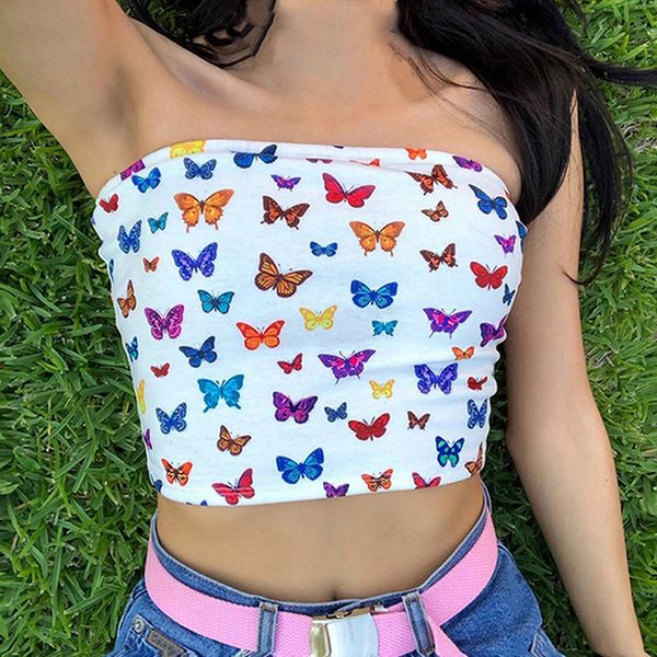 new summer women butterfly print tube strapless white bandeau sleeveless underwear wrap chest size s l
new summer women butterfly print tube strapless white bandeau sleeveless underwear wrap chest size s l