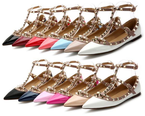 2020 brand women flat shoes with rivets classics v logo genuine leather women wedding shoes pointed toe flat sole, Black
2020 brand women flat shoes with rivets classics v logo genuine leather women wedding shoes pointed toe flat sole, Black