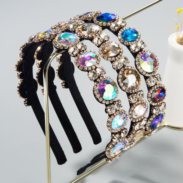 east gate hair accessories high-end baroque style super-flash color-inlaid diamond thin edge hair band bridal headband, Silver
east gate hair accessories high-end baroque style super-flash color-inlaid diamond thin edge hair band bridal headband, Silver