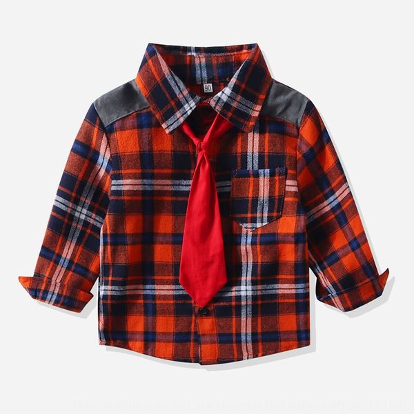 boys' autumn 2020 shirt new korean children's long sleeve plaid shirt children's tie handsome top, White;black
boys' autumn 2020 shirt new korean children's long sleeve plaid shirt children's tie handsome top, White;black