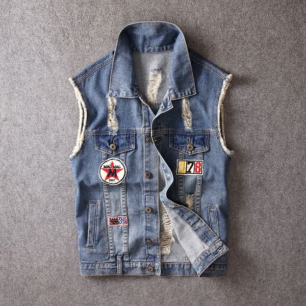 autumn men's denim street punk personalized quality autumn men's denim street punk personalized quality vest vest vest, Black;white
autumn men's denim street punk personalized quality autumn men's denim street punk personalized quality vest vest vest, Black;white