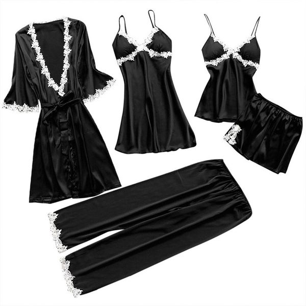 women's sleepwear sanderala 5 pcswomen lace pajamas dress v-neck nightgown plus size 3xl ladies bathrobe multi -piece lingerie set, Black;red
women's sleepwear sanderala 5 pcswomen lace pajamas dress v-neck nightgown plus size 3xl ladies bathrobe multi -piece lingerie set, Black;red