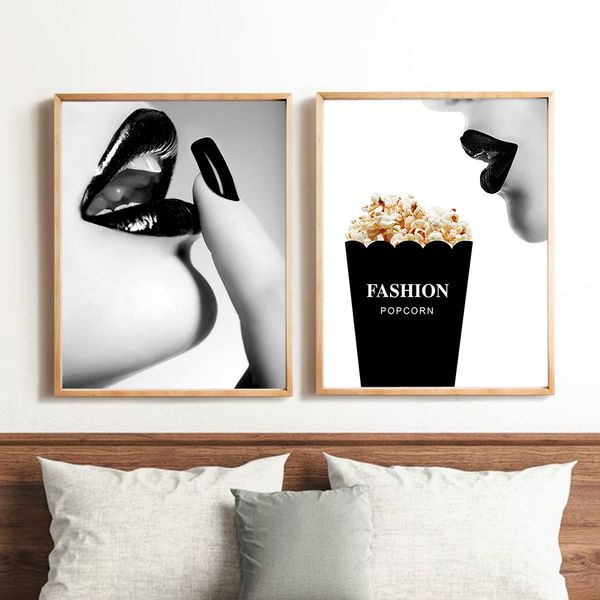 cuadros vogue pop art canvas painting modern black and white woman lip print posters home decor wall pictures for living room
cuadros vogue pop art canvas painting modern black and white woman lip print posters home decor wall pictures for living room