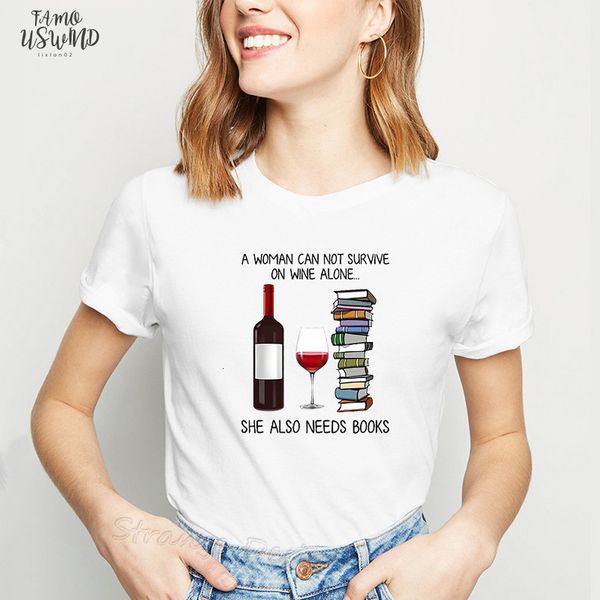 harajuku vogue women tshirt a woman cannot survive on wine alone she also needs books female t shirts printed tee shirt clothes, White
harajuku vogue women tshirt a woman cannot survive on wine alone she also needs books female t shirts printed tee shirt clothes, White