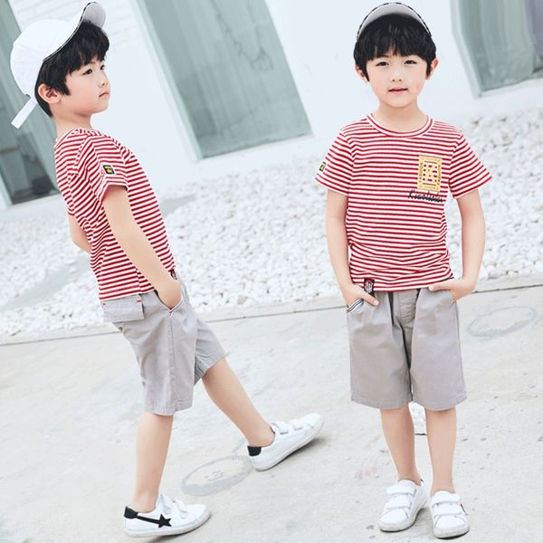 2020 new boys' summer clothes two-piece suit short-sleeved medium and large children classic shorts and shorts striped boy suit trend
2020 new boys' summer clothes two-piece suit short-sleeved medium and large children classic shorts and shorts striped boy suit trend