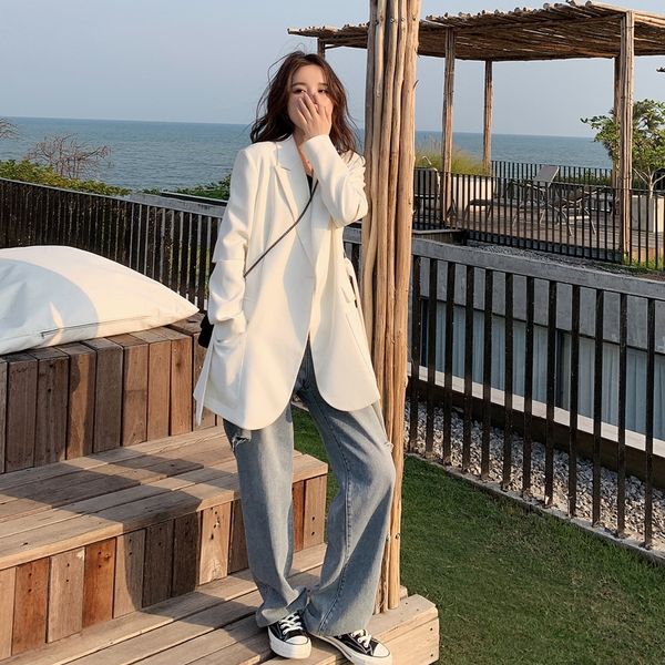 chic internet celebrity small suit women's korean style loose british jacketjacket jacket style 2020 autumn new casual suit top, White;black
chic internet celebrity small suit women's korean style loose british jacketjacket jacket style 2020 autumn new casual suit top, White;black